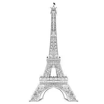 Eiffel towers on a white background. Stock Illustration