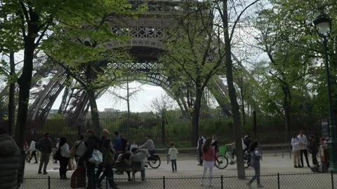 Eiffeltower in Paris in public park Stock Footage 248840945