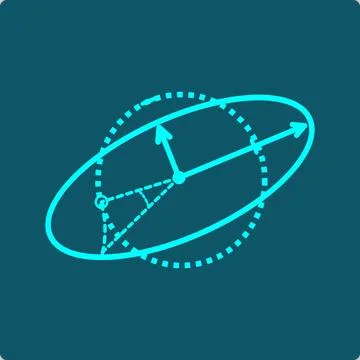 Eigenvector–Unit Circle Transforming into an Ellipse Along Invariant Axes Stock Illustration