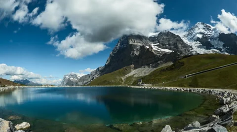 Eiger and Fallbodensee Stock Footage 68591023
