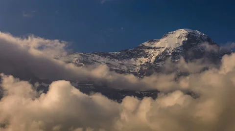 Eiger North face and Mittelegi ridge clouds gathering Vídeos de archivo 52219673