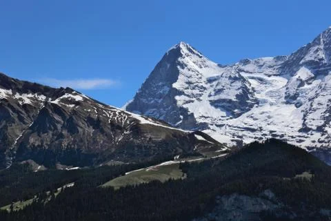 Eiger in Partial Shadows Stock Photos