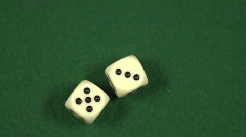Eight (3,5) rolled with two dice - slow motion Stock-Footage 44106881