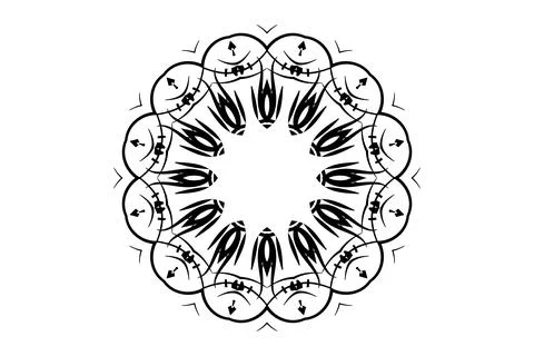 Eight Armed Mandala with Animal Motif Design Illustrazione stock