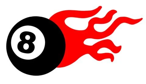 Eight Ball and Flame 库存插图