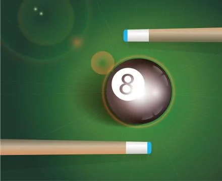 The eight ball . Billiard Background Stock Illustration