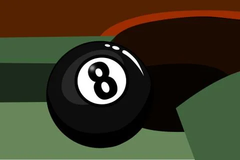 Eight ball in the corner pocket 스톡 일러스트