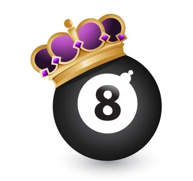 Eight ball with a crown Stock Illustration