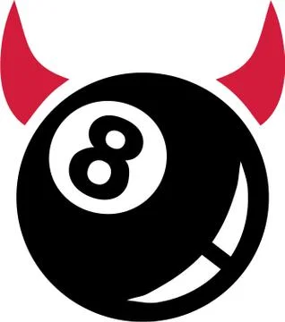 Eight Ball Devil Pool Stock Illustration