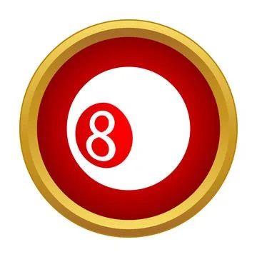 Eight ball icon for pool game concept Stock Illustration
