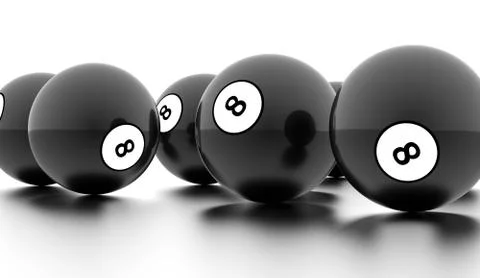 Eight Ball on a plain white background Stock Illustration