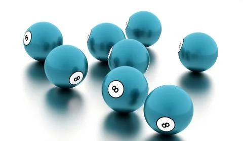 Eight Ball on a plain white background Stock Illustration