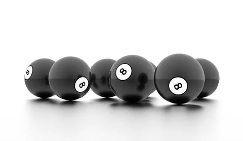 Eight Ball on a plain white background Stock Illustration