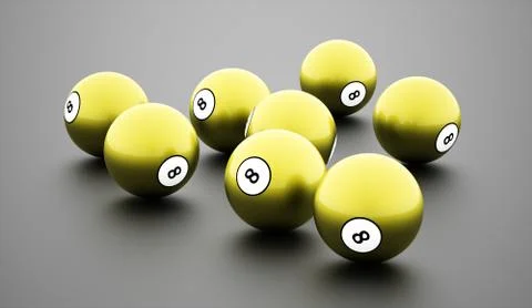 Eight Ball on a plain white background Stock Illustration