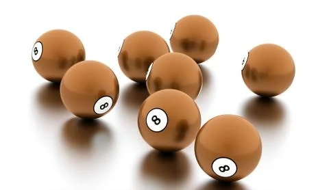 Eight Ball on a plain white background Stock Illustration