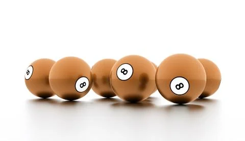 Eight Ball on a plain white background Stock Illustration