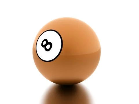 Eight Ball on a plain white background Stock Illustration