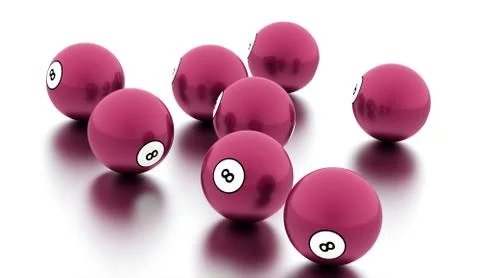 Eight Ball on a plain white background Illustrazione stock