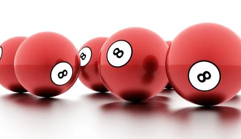 Eight Ball on a plain white background Stock Illustration