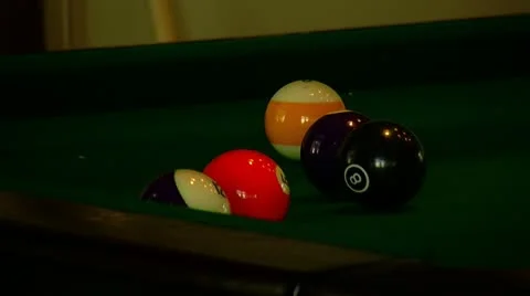 Eight Ball on Pool Table 스톡 동영상 12420885
