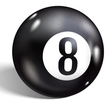 Eight Ball. Vector illustration billiards. Realistic 8 ball isolated on a whi Stock-Illustration