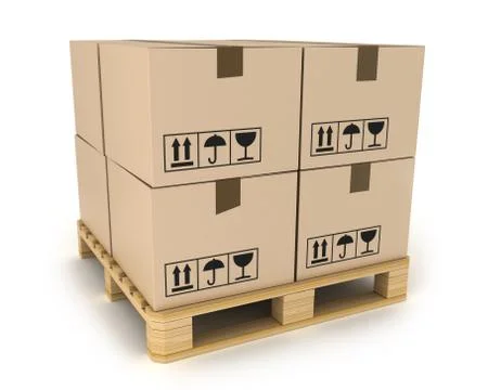 Eight cargo box (done in 3d) Stock Illustration