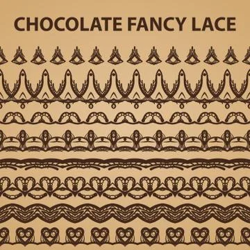 Eight Chocolate Lace Patterns Illustrazione stock