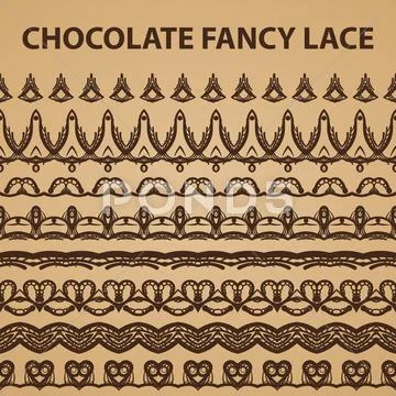 Eight Chocolate Lace Patterns Stock Illustration