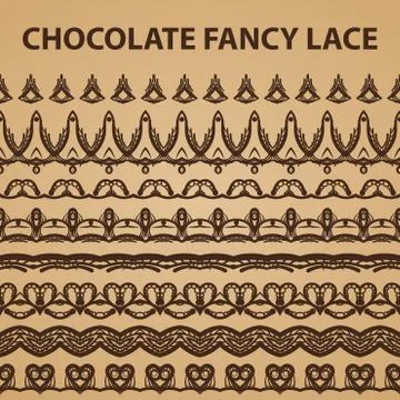 Eight Chocolate Lace Patterns Illustrazione stock