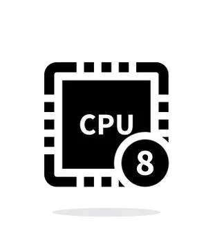 Eight Core CPU simple icon on white background Stock Illustration