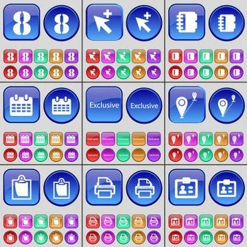 Eight, Cursor, Notebook, Calendar, Exclusive, Checkpoint, Survey, 3D Printing, C Stock Illustration