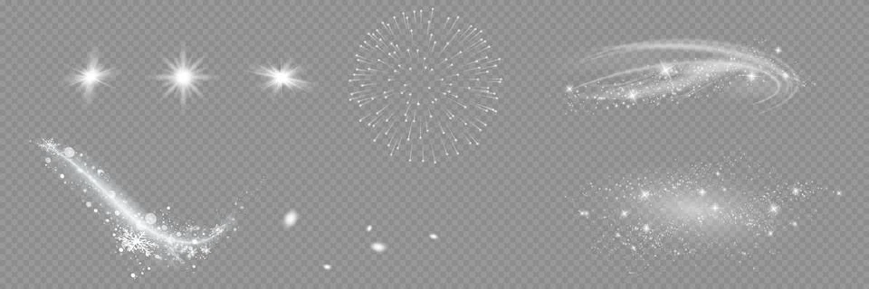 Eight decorative elements are presented on a transparent background, creating an Illustrazione stock