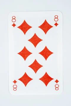 Eight of diamonds on white background Stock Photos