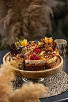 Eight different slice of cake Stock Photos