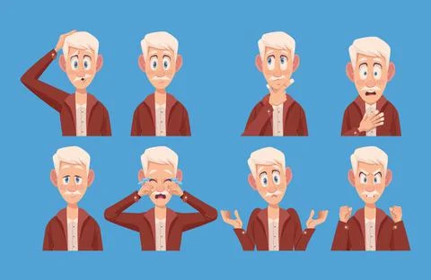 Eight elders with alzheimers 스톡 일러스트