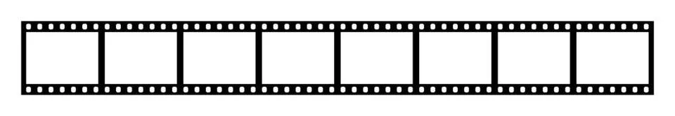 Eight empty frames of 35 mm film strip Close up eight empty frames of clas... Foto stock