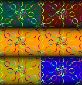 Eight flower pattern pack 스톡 일러스트