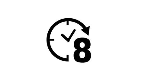 Eight hours duration animation clock time schedule countdown motion Stock Footage 330540117