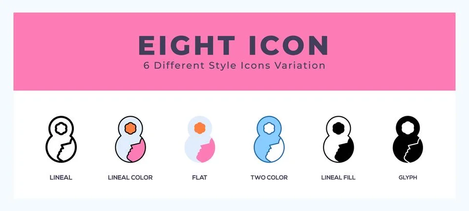 Eight icon in different style vector illustration. Stock Illustration