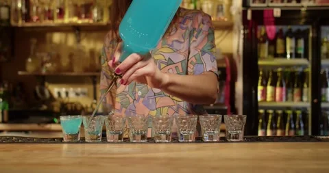Eight kamikadze drinks Stock Footage 203899351