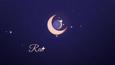 Eight lunar phases merging into a single crescent above a Ramadan Kareem Vídeos de archivo 348703077