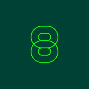 Eight, mono line. Vector sign linear number Stock Illustration