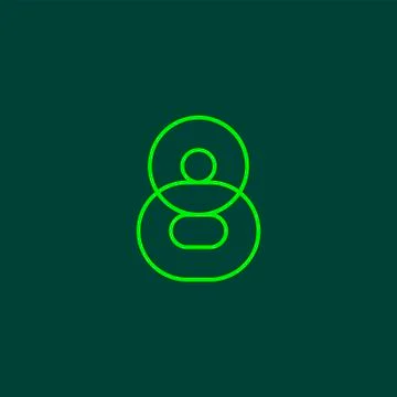 Eight, mono line. Vector sign linear number Stock Illustration