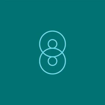 Eight, mono line. Vector sign linear number Stock Illustration