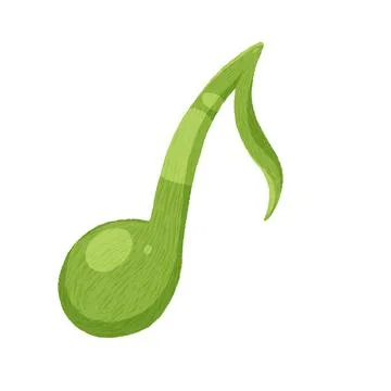 Eight music note. Colored bright sketch, abstract symbol. Stock Illustration