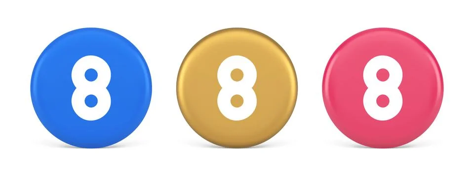 Eight number button mathematic counting calculator web application 3d reali.. Illustrazione stock