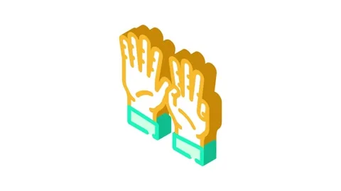 Eight number hand gesture isometric icon animation Stock Footage 327295490
