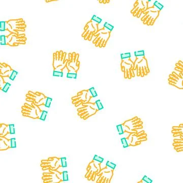 Eight number hand gesture vector seamless pattern Illustrazione stock