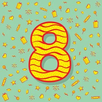 Eight number icon design Stockillustratie