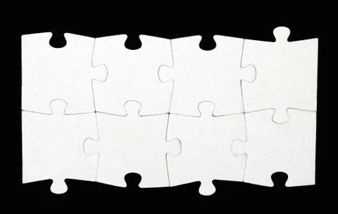 Eight pieces of puzzle Stock Photos